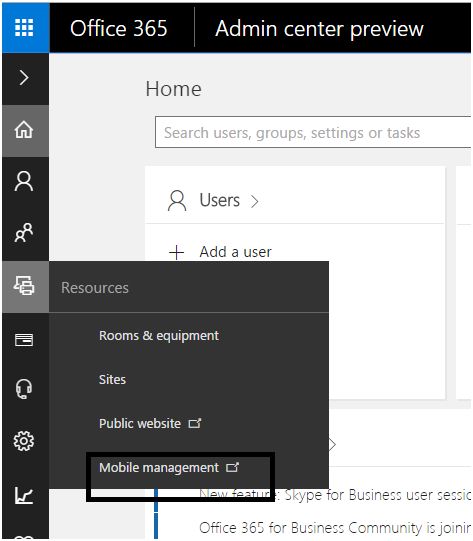 Office 365 Admin Center